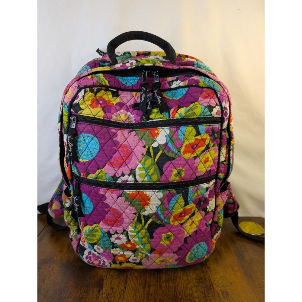 Vera Bradley Lighten Up Grande Backpack Va Va Bloom Floral Laptop Bag Excellent